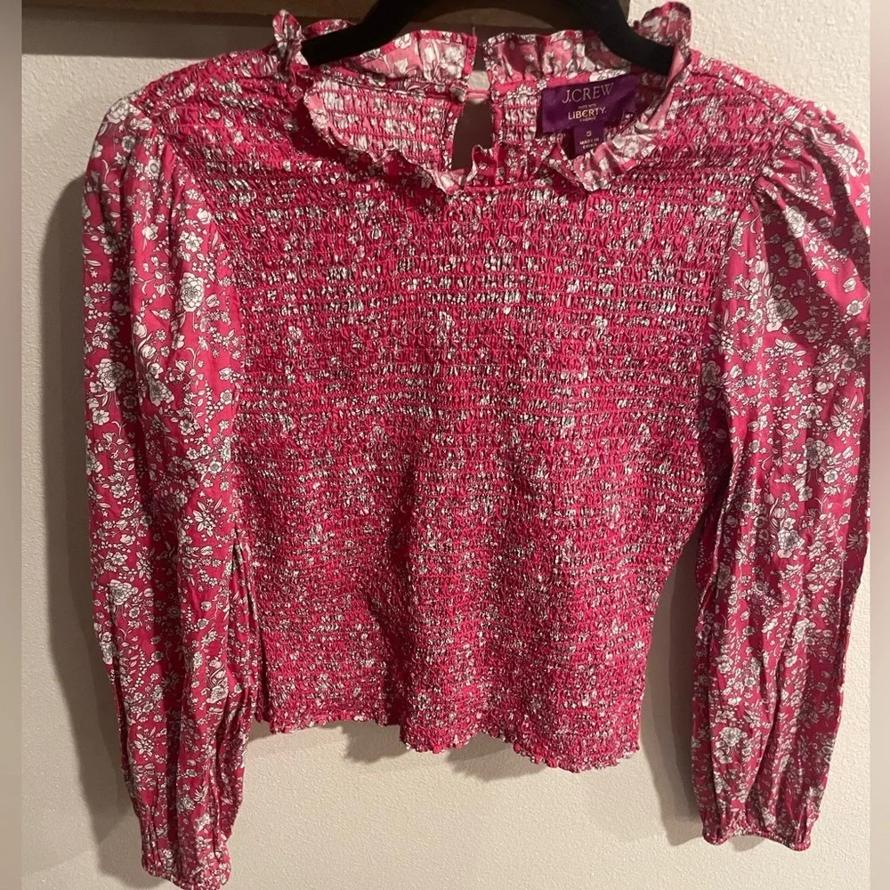 Jcrew long-sleeve ruffleneck top in Liberty Summer‎ Blooms size Small